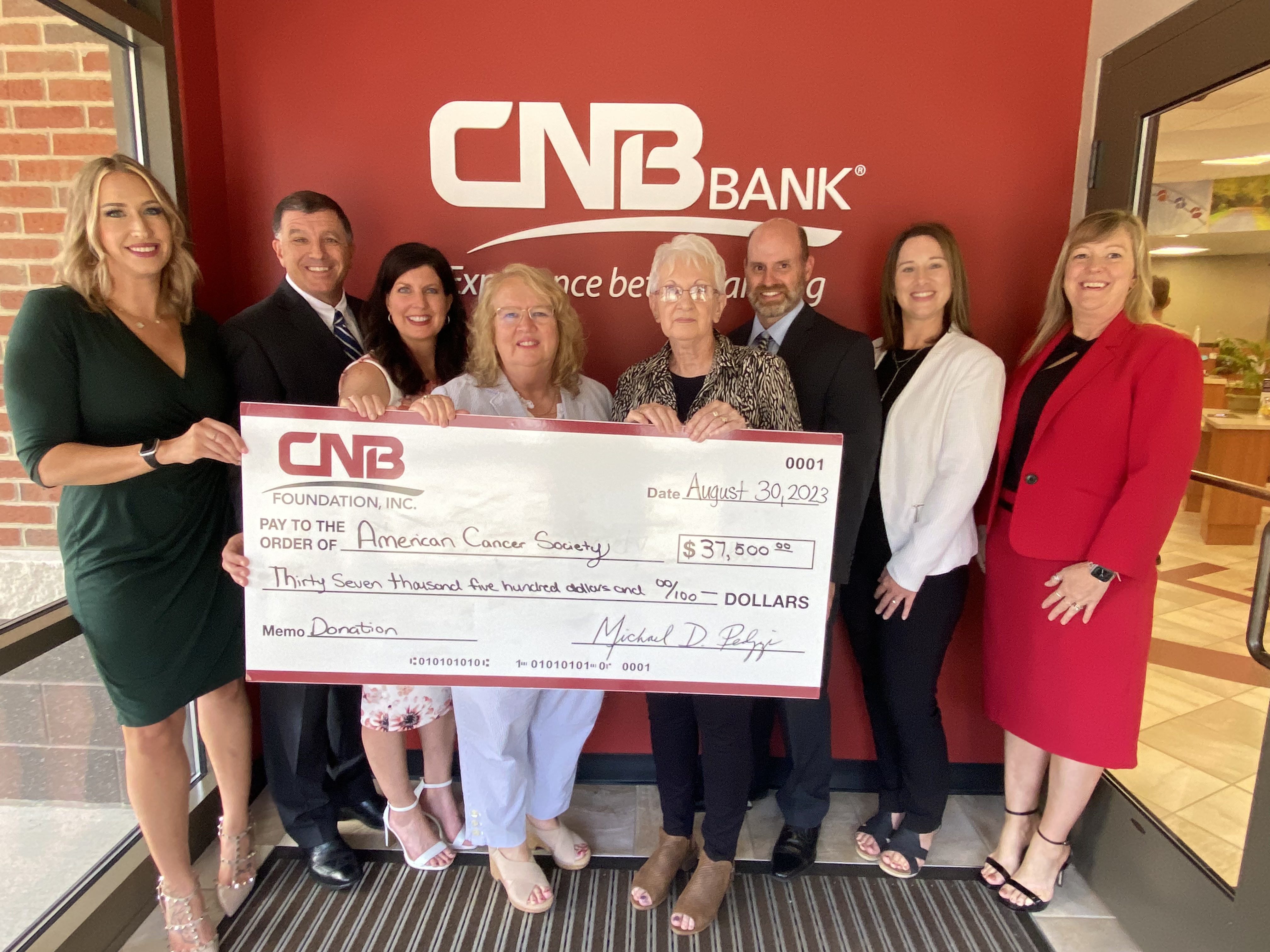 CNB Bank Donation to American Cancer Society