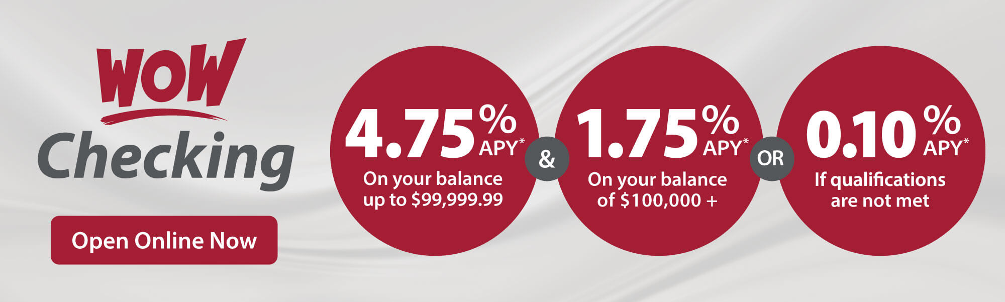 Open a WOW Checking account online now